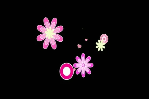 Retro Hearts Motion Design Element 02 Widescreen Stock Footage 10874923