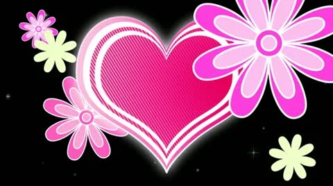 Retro Hearts Wipe HD Stock Footage 10873662