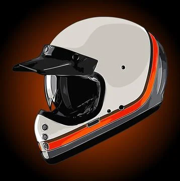 Retro helmet vector template black background Stock Illustration