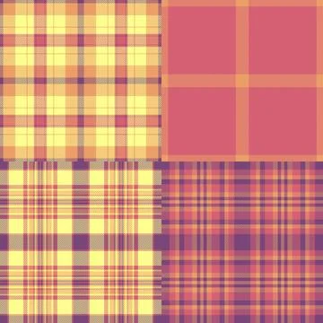 Retro heritage plaid pattern pack. Seamless tartan vector background perfect  Stock Illustration
