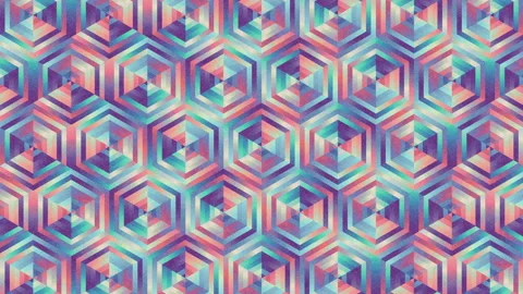 Retro hexagon pattern abstract background loop with grainy texture. Stock Footage 336413935