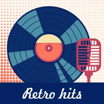 Retro hits poster Illustrazione stock