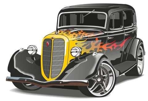 Retro hotrod Stock Illustration