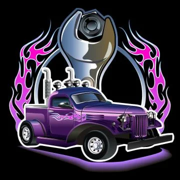 Retro hotrod Stock Illustration