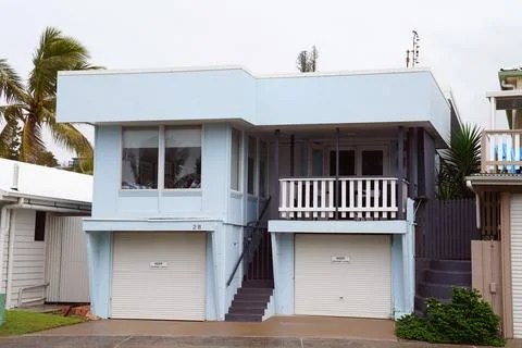 Retro House At The Beach Stock Photos