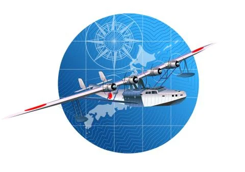 Retro hydroplane 30-40s Stock Illustration