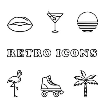Retro Icon Set Stock Illustration