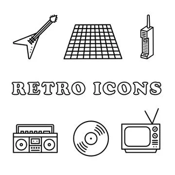 Retro Icon Set Stock Illustration