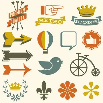 Retro Icons Stock Illustration