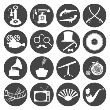 Retro icons set Stock Illustration