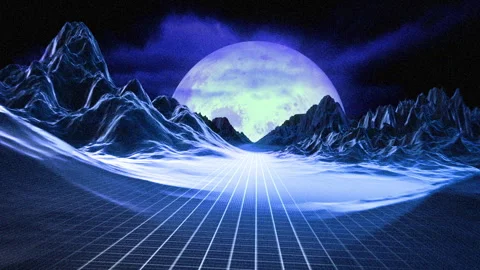 Retro Icy Mountain Range Zoom Stock Footage 241032958
