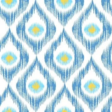 Retro ikat blue pattern. Stock Illustration