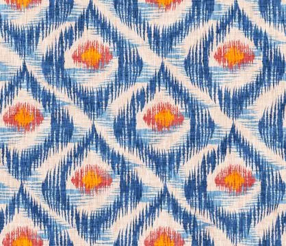 Retro ikat blue pattern Stock Illustration