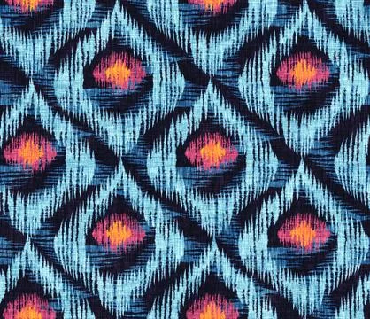 Retro ikat blue pattern Illustration