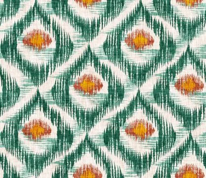 Retro ikat green pattern 库存插图