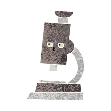 Retro illustration style cartoon microscope 스톡 일러스트