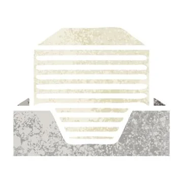Retro illustration style cartoon stack of office papers Stock Illustration