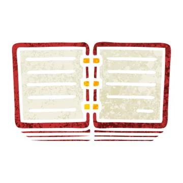 Retro illustration style cartoon stack of  diaries Stock Illustration