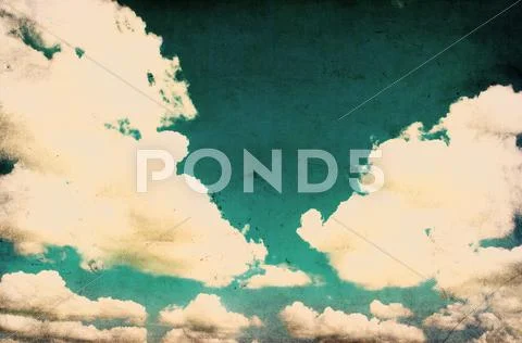 Retro image of cloudy sky Stock Illustration