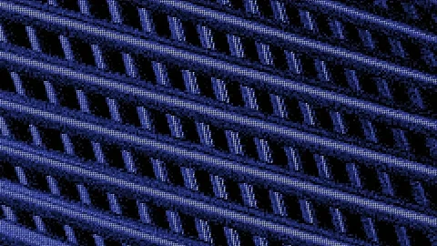 Retro image with moving 3d lines. Motion. 3D lines move in grid on black Stock Footage 183070237