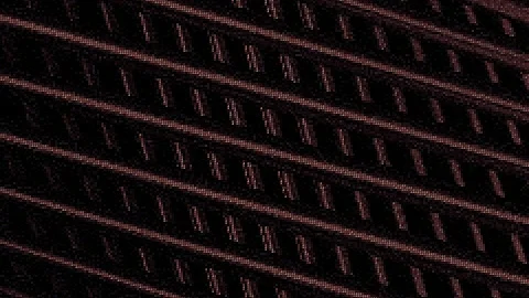 Retro image with moving 3d lines. Motion. 3D lines move in grid on black Stock Footage 183070661
