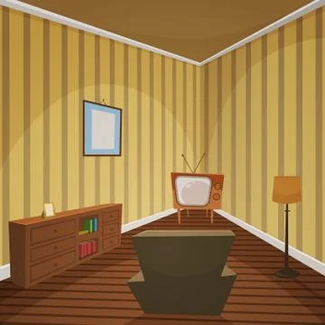 Retro Indoor Stock Illustration