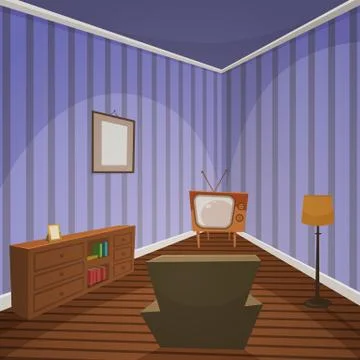 Retro Indoor Stock Illustration