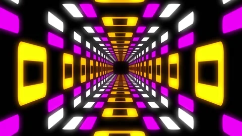 Retro Infinite Tunnel Loop.3D vintage colorful joyful video footage. Stock Footage 163532183