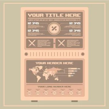 Retro infographics elements. Pixel Art Stock Illustration
