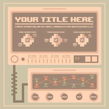 Retro infographics elements. Pixel Art 스톡 일러스트