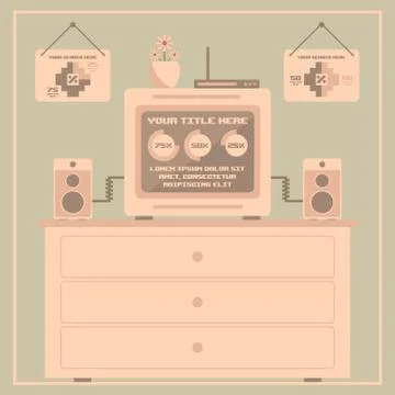 Retro infographics elements. Pixel Art Stock Illustration