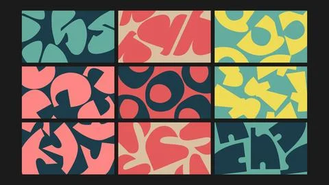 Retro Inspired Abstract Background Set Stock Illustration