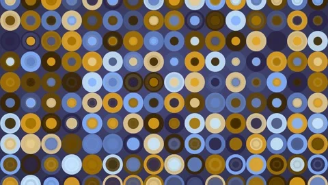 Retro-inspired abstract pattern of pulsating circles and concentric rings Stock Footage 344911065