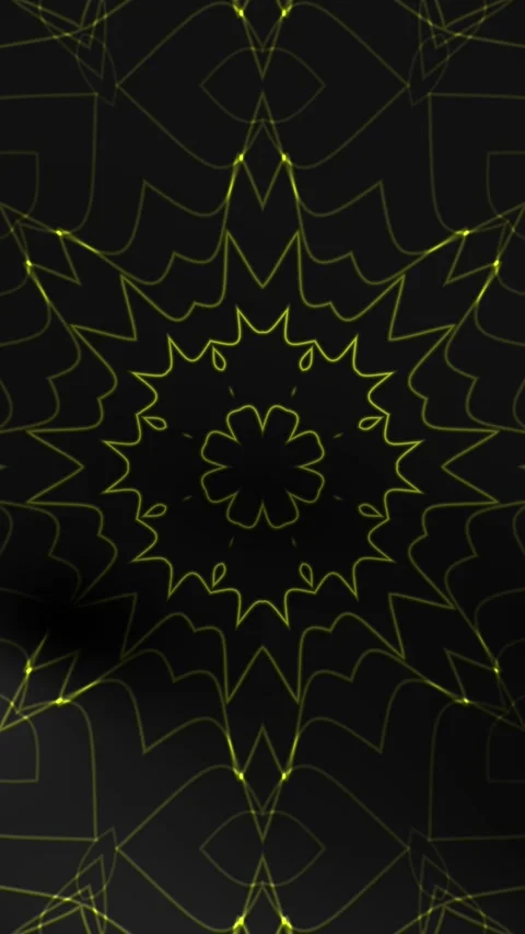 Retro Inspired Black and Yellow Psychedelic Graphi Vídeo Stock 337222368