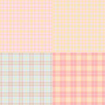 Retro inspired plaid pattern collection in vector format. Seamless tartan des イラスト素材