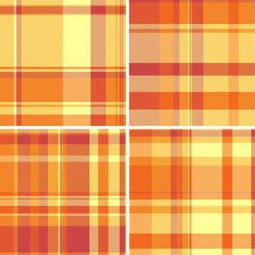 Retro inspired plaid pattern collection in vector format. Seamless tartan des Stock Illustration