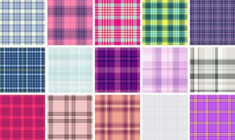 Retro inspired plaid pattern with seamless repeat. Vector tartan background p Illustrazione stock