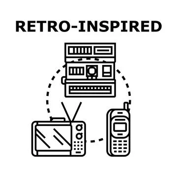 Retro inspired technology icon vector concept Stock Illustration