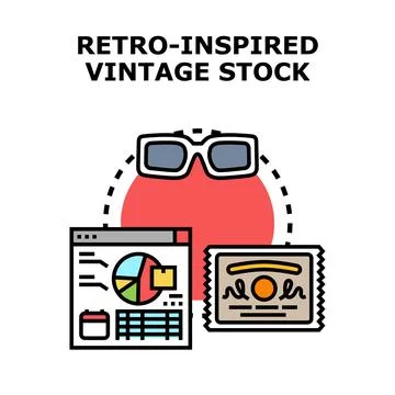 Retro inspired vintage stock vector concept illustration Stock Illustration