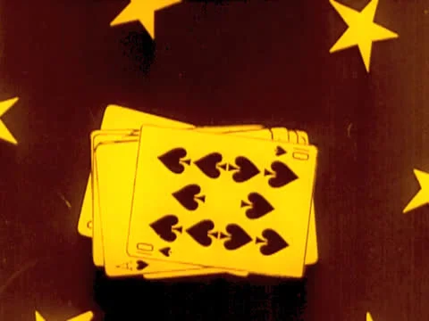 Retro Intense Card Shuffle Stock Footage 22635183