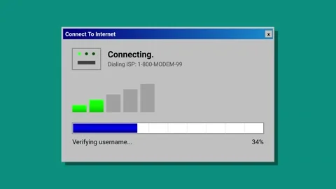 Retro Internet Connection Dialog Box Retro Computing Interface Stock Footage 347986543