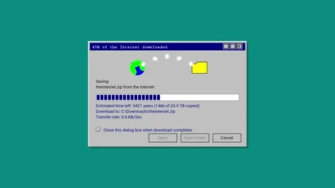 Retro internet download interface dashboard animation on teal background Vídeos de archivo 346942271