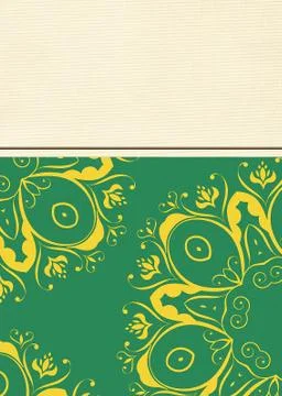 Retro invitation with floral pattern Stock Illustration