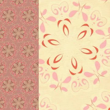 Retro invitation with floral pattern Ilustração Stock