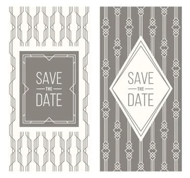 Retro invitation templates, patterned background Illustrazione stock