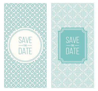 Retro invitation templates, patterned background Stock Illustration