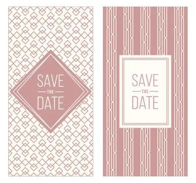 Retro invitation templates, patterned background Stock Illustration