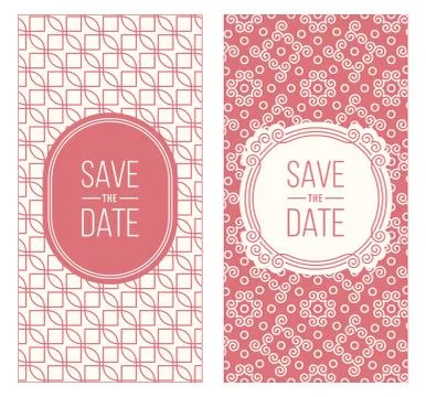 Retro invitation templates, patterned background Stock Illustration