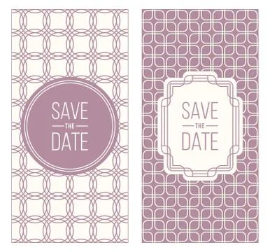 Retro invitation templates, patterned background Stock Illustration
