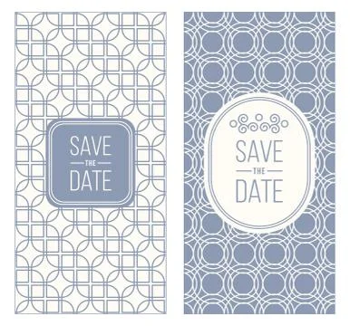 Retro invitation templates, patterned background Stock Illustration
